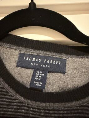 Men’s Wool Charcoal Striped Crewneck Sweater
